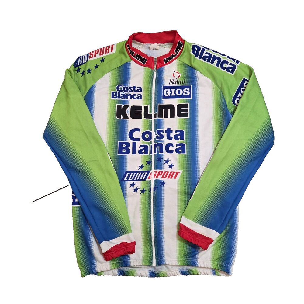 Nalini Kelmi Costa Blanca Euro Sport Cycling Jersey Sz L Long Sleeve 90s Vintage